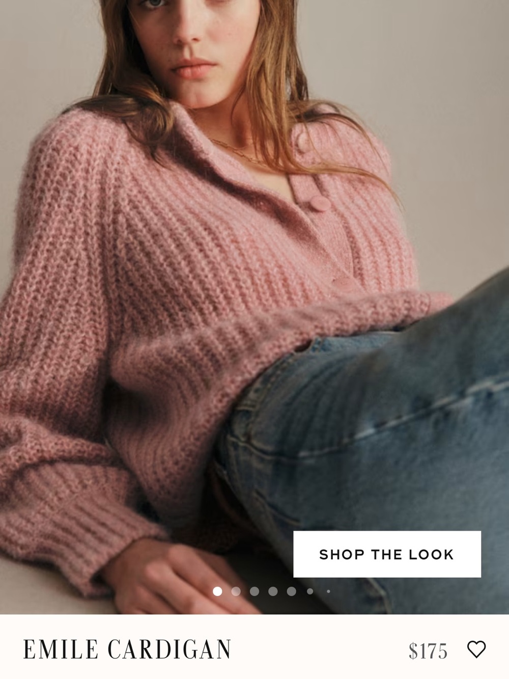 Sezane Emile Rose Pink Chunky Knit Cardigan - Picture 2 of 3